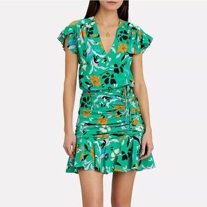 Veronica Beard Green Printed Floral Dress